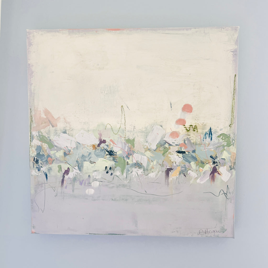 Lily Pads and Lavender 20x20