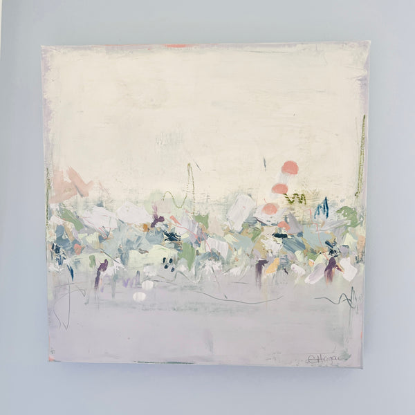 Lily Pads and Lavender 20x20